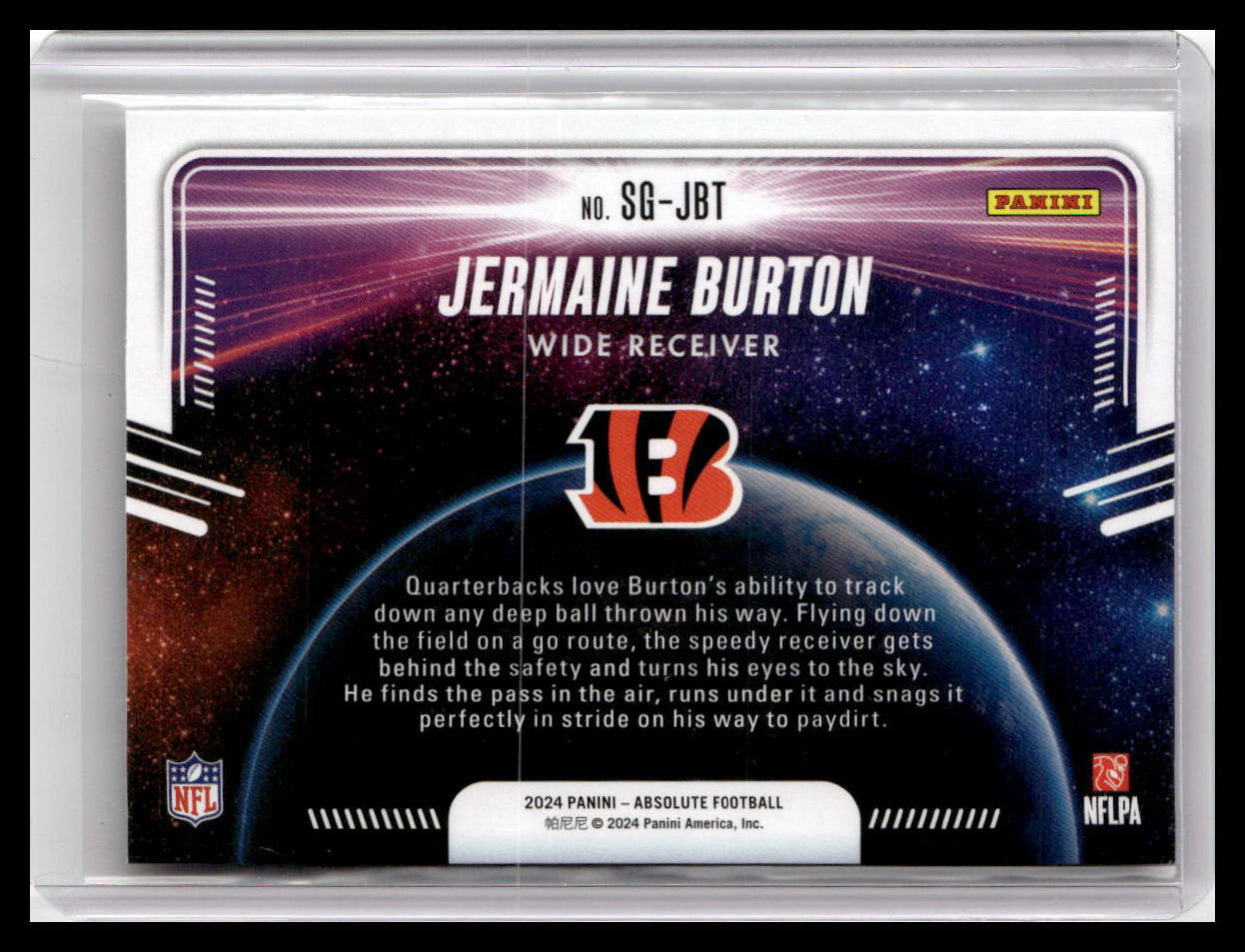 2024 Panini Absolute #SG-JBT Jermaine Burton Star Gazing