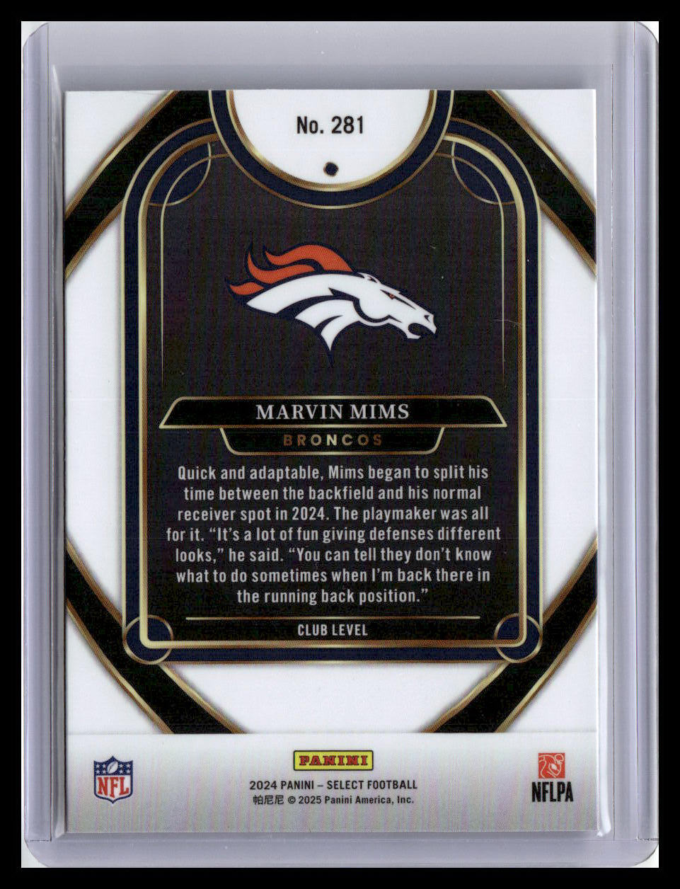 2024 Panini Select #281 Marvin Mims