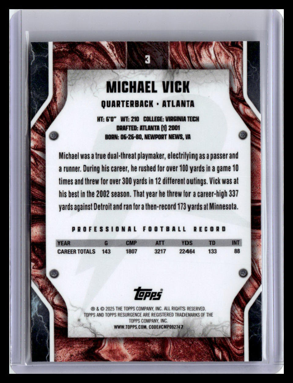 2024 Topps Resurgence #3 Michael Vick
