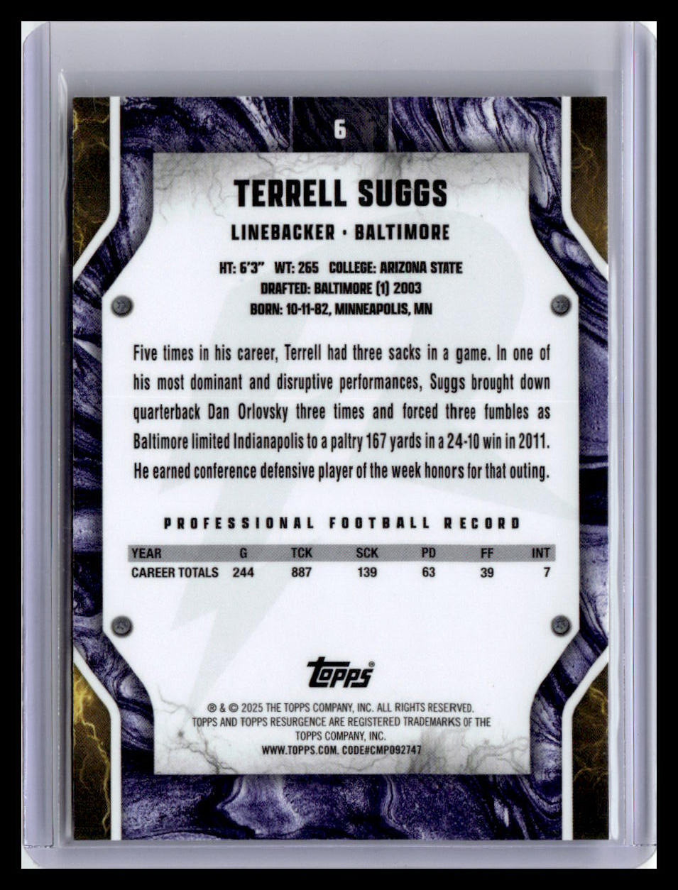 2024 Topps Resurgence #6 Terrell Suggs