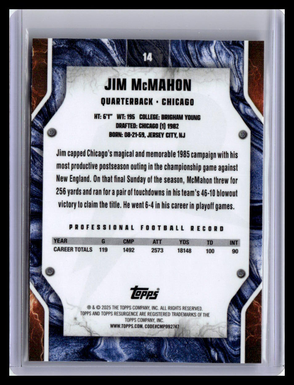 2024 Topps Resurgence #14 Jim McMahon