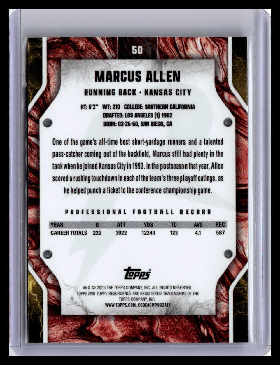 2024 Topps Resurgence #50 Marcus Allen
