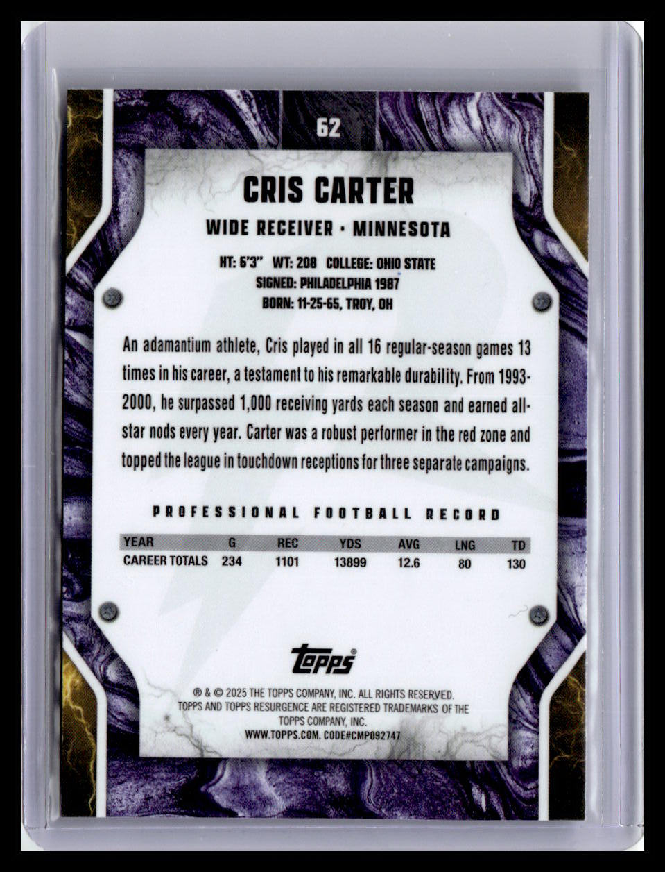 2024 Topps Resurgence #62 Cris Carter