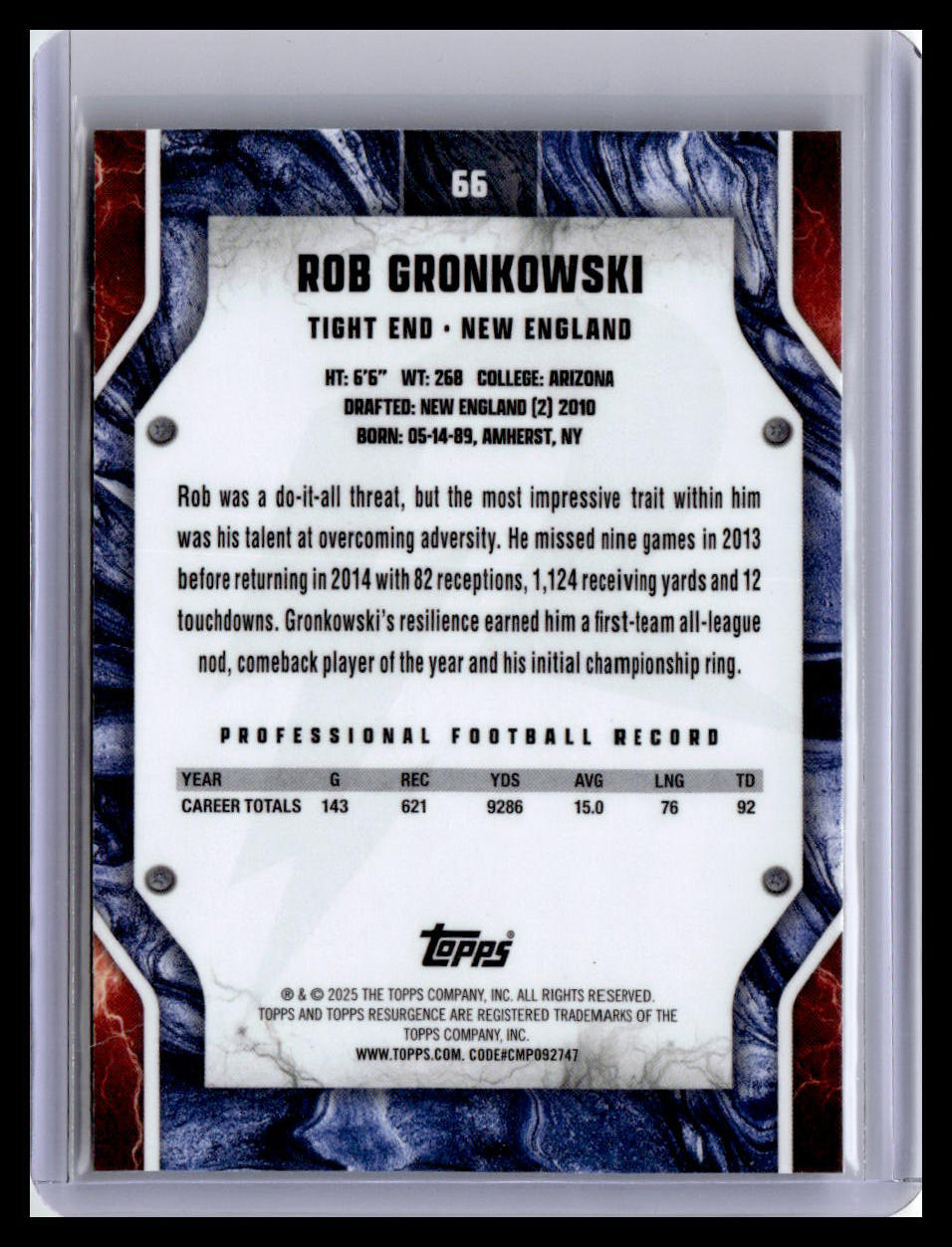 2024 Topps Resurgence #66 Rob Gronkowski