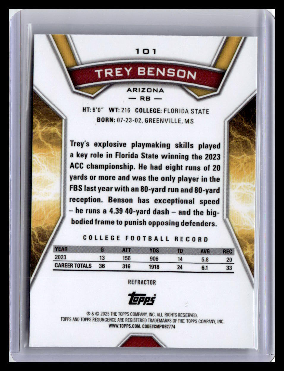 2024 Topps Resurgence #101 Trey Benson