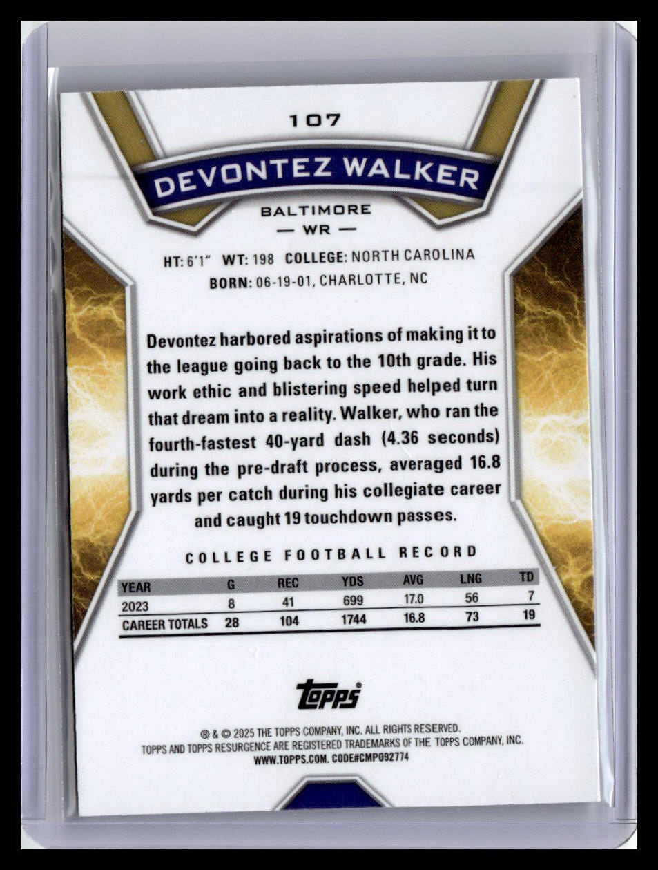 2024 Topps Resurgence #107 Devontez Walker