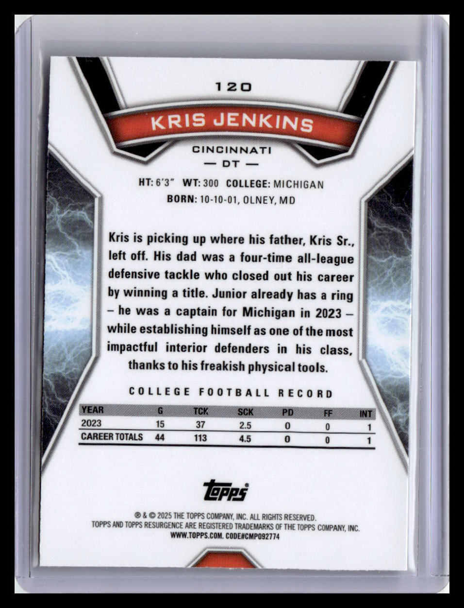 2024 Topps Resurgence #120 Kris Jenkins