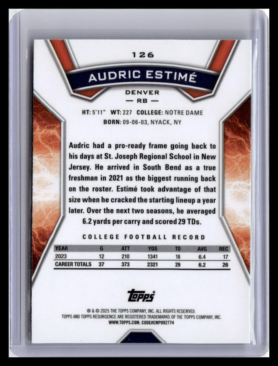 2024 Topps Resurgence #126 Audric Estimé