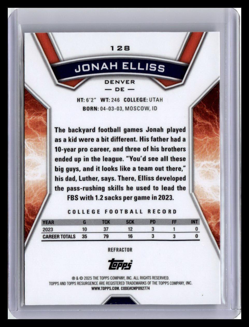 2024 Topps Resurgence #128 Jonah Elliss