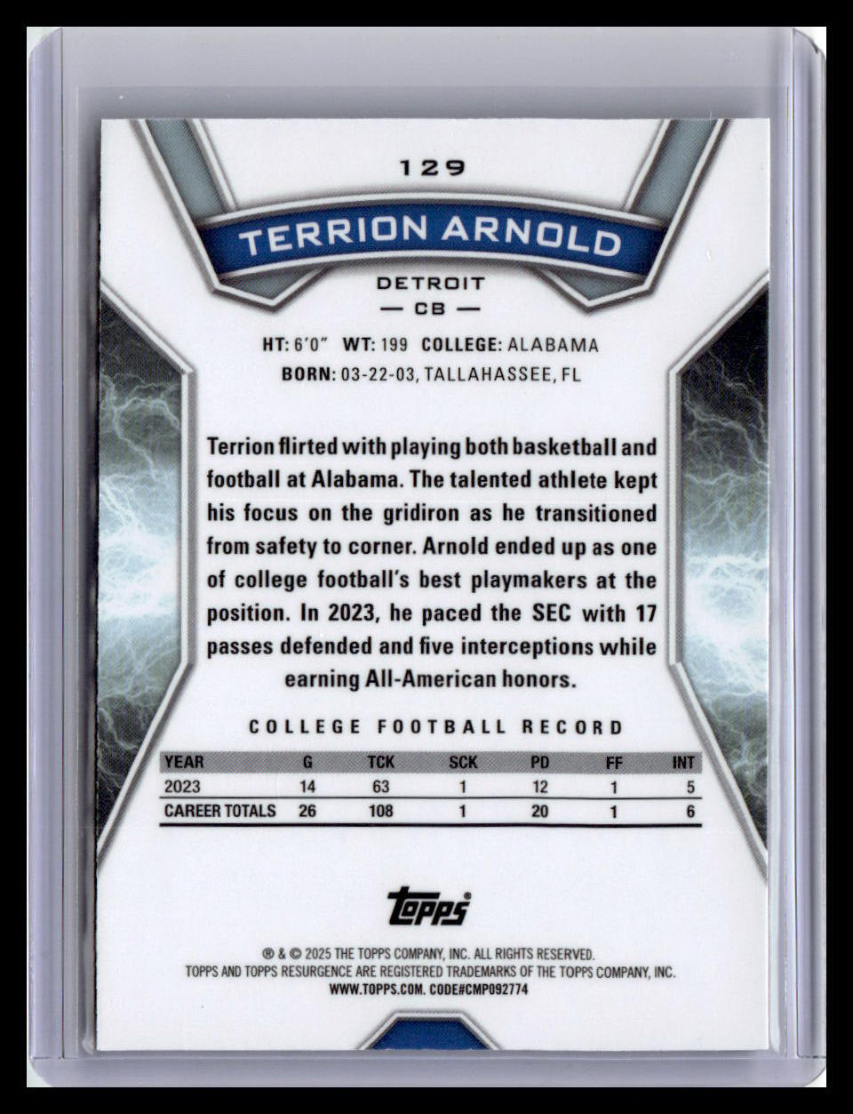 2024 Topps Resurgence #129 Terrion Arnold