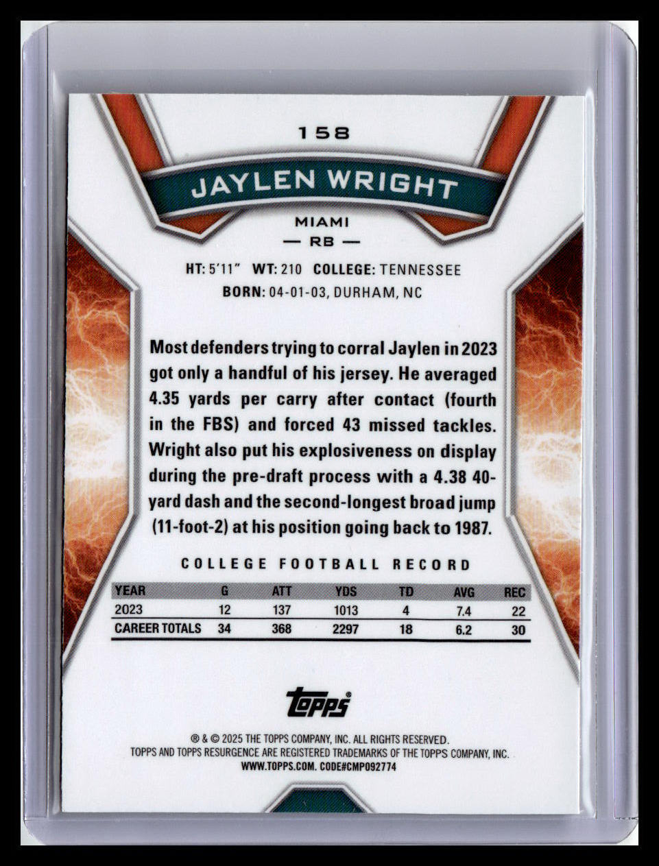 2024 Topps Resurgence #158 Jaylen Wright