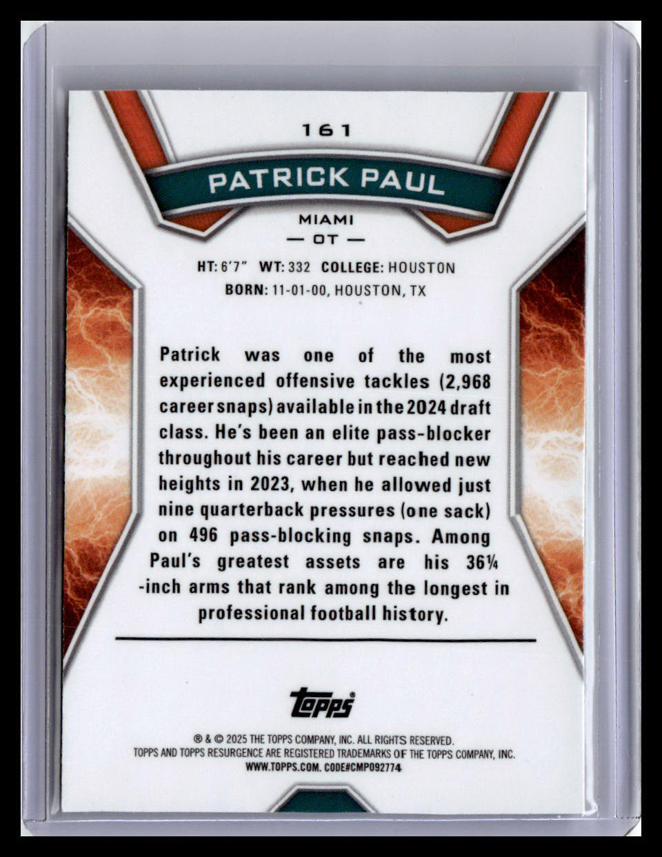 2024 Topps Resurgence #161 Patrick Paul
