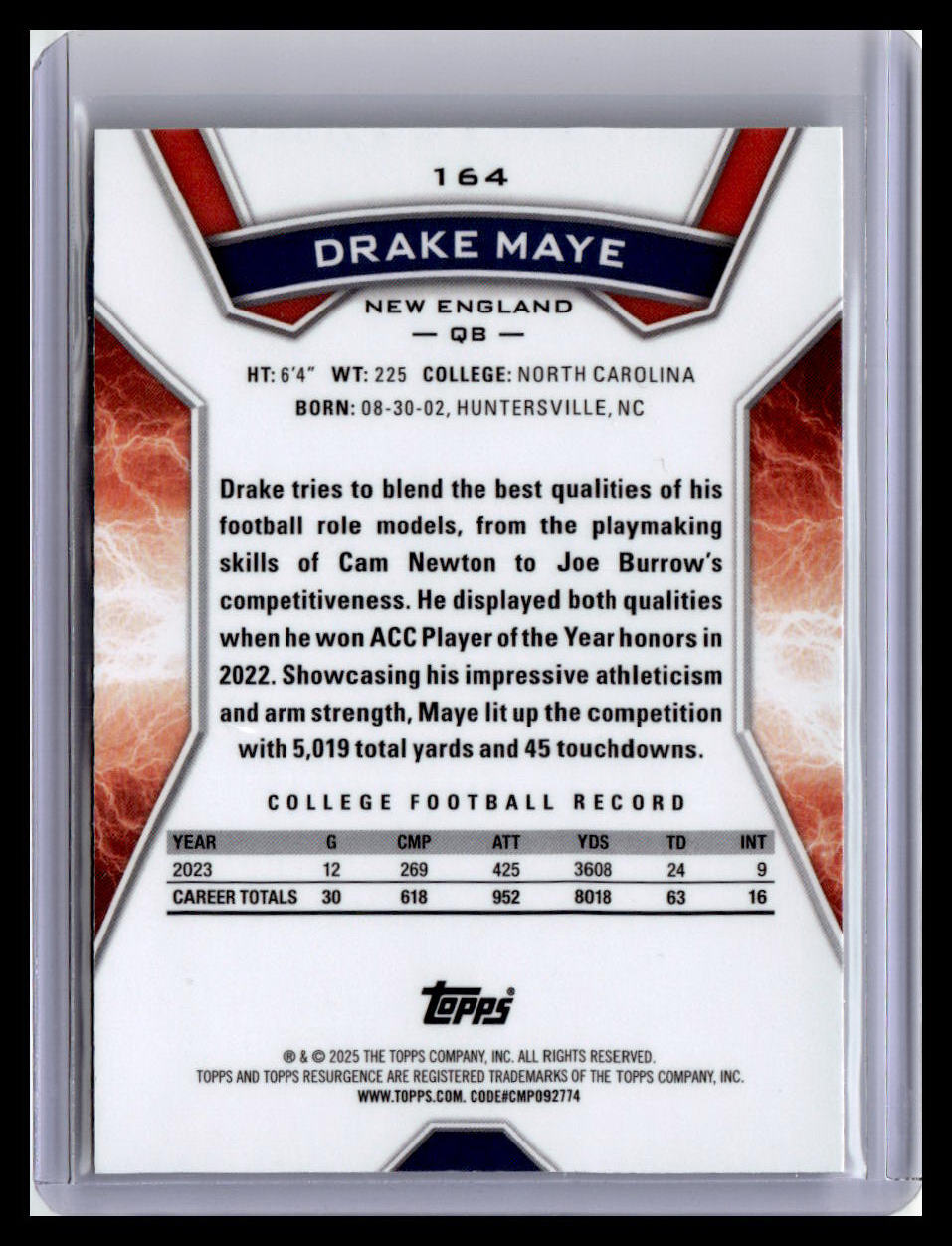 2024 Topps Resurgence #164 Drake Maye