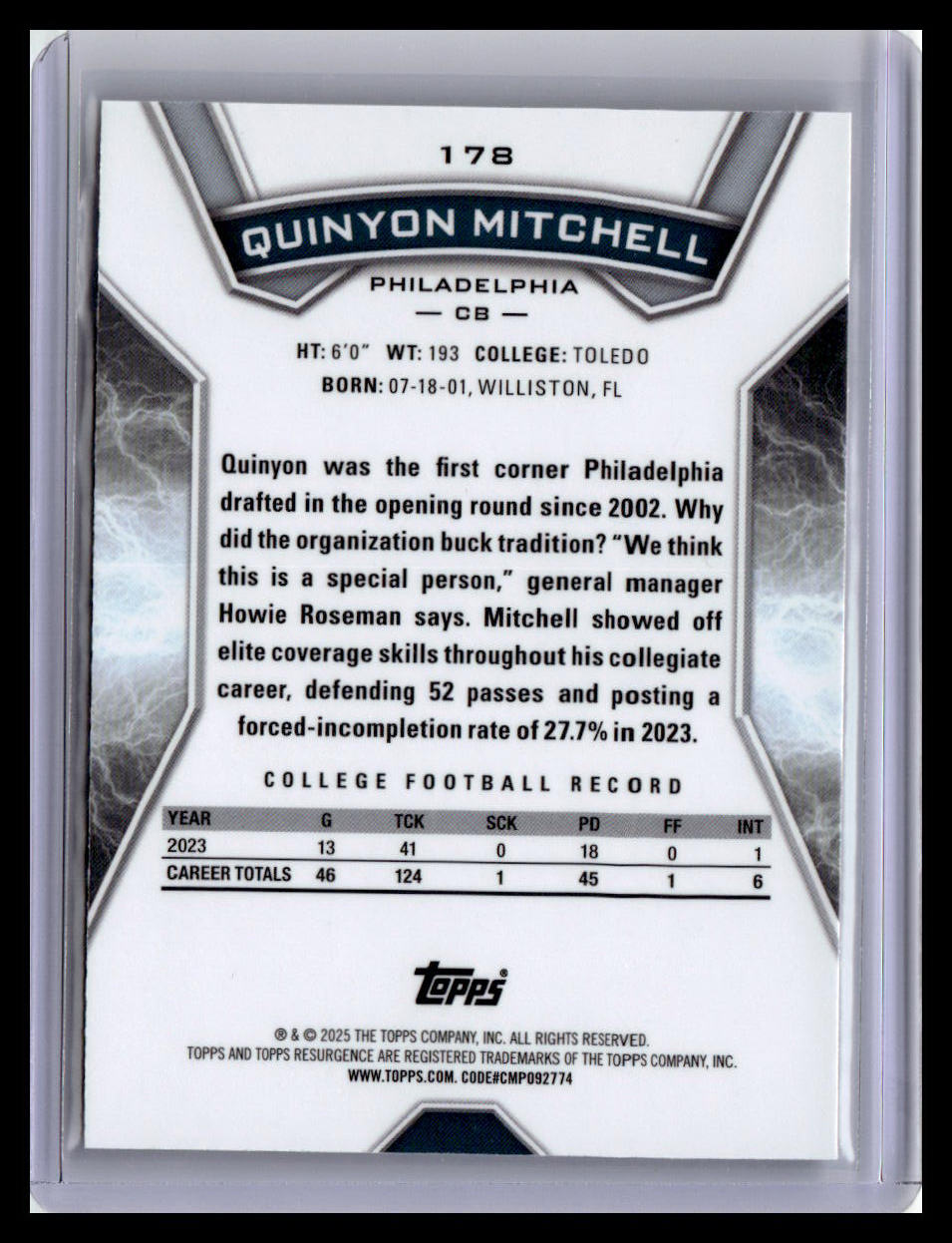 2024 Topps Resurgence #178 Quinyon Mitchell