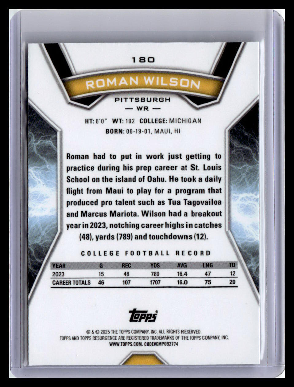 2024 Topps Resurgence #180 Roman Wilson