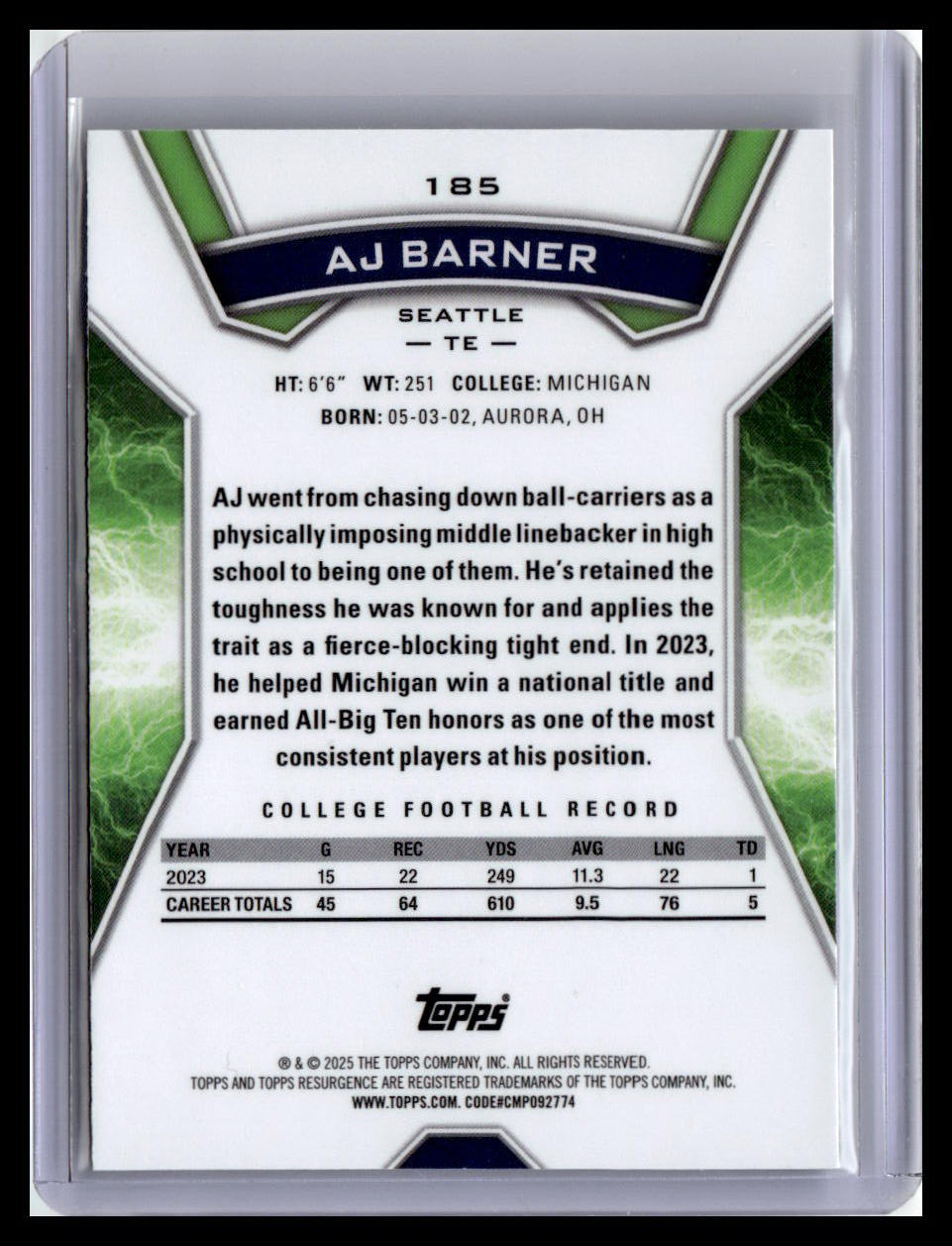2024 Topps Resurgence #185 AJ Barner
