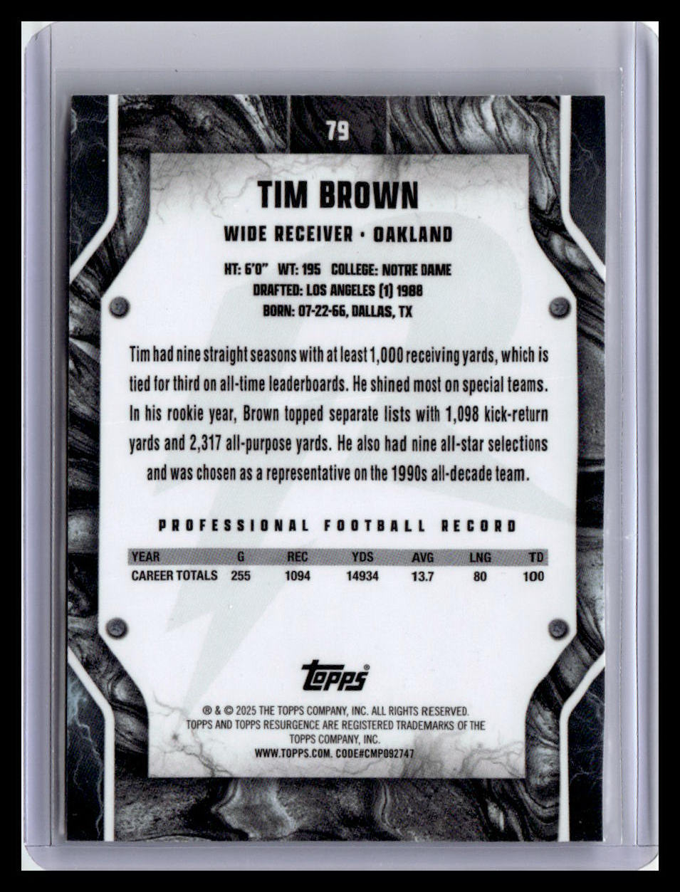 2024 Topps Resurgence #79 Tim Brown Refractor