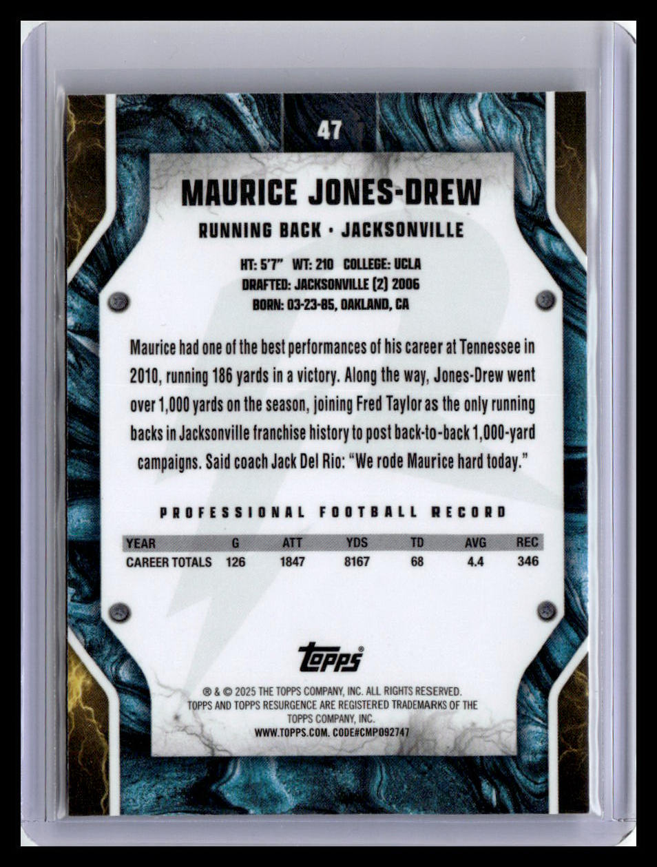 2024 Topps Resurgence #47 Maurice Jones-Drew Refractor