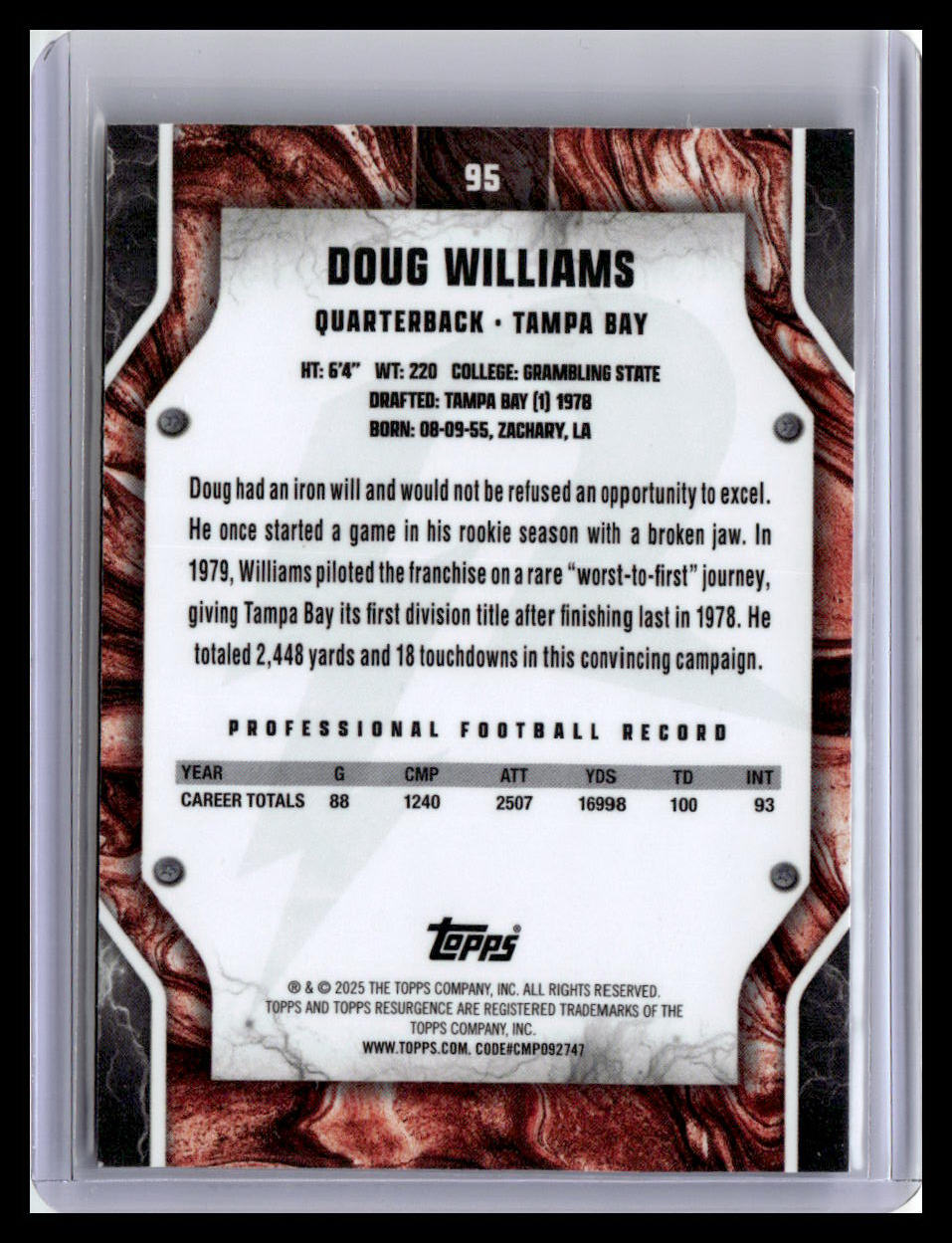 2024 Topps Resurgence #95 Doug Williams Sky Blue & Pink Shock