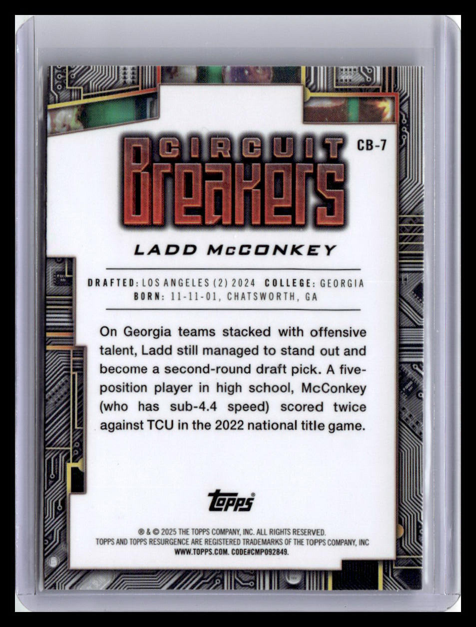 2024 Topps Resurgence #CB-7 Ladd McConkey Circuit Breakers