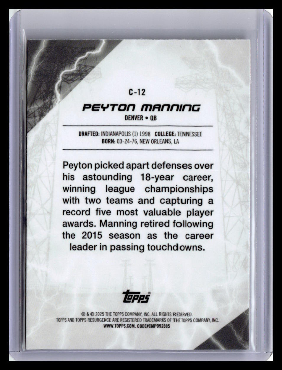 2024 Topps Resurgence #C-12 Peyton Manning Conductors