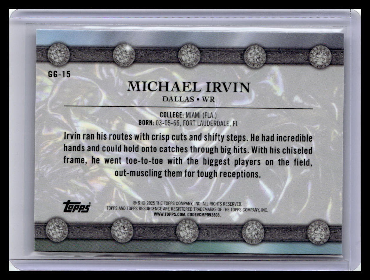 2024 Topps Resurgence #GG-15 Michael Irvin Glimmer and Gleam