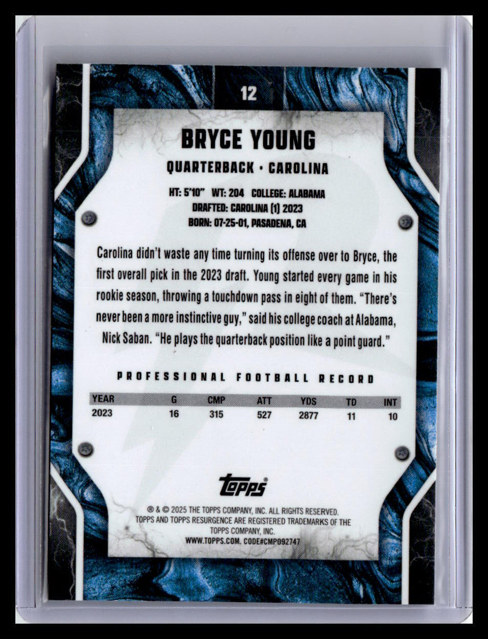 2024 Topps Resurgence #12 Bryce Young