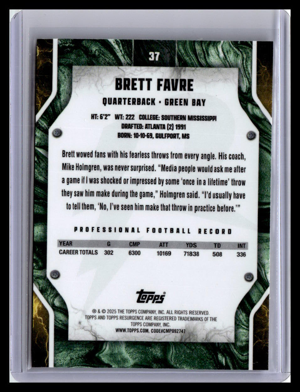 2024 Topps Resurgence #37 Brett Favre