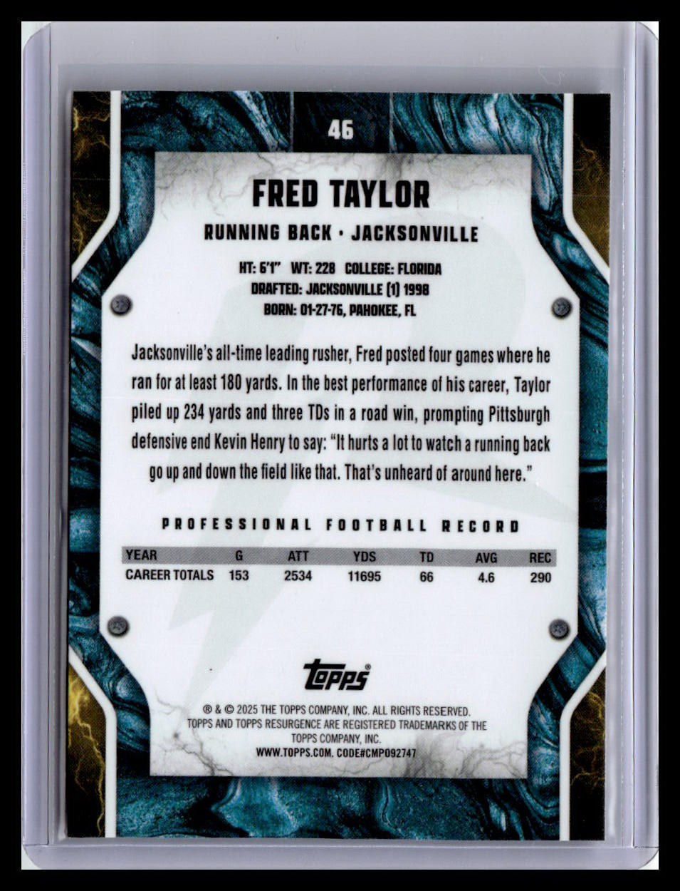2024 Topps Resurgence #46 Fred Taylor