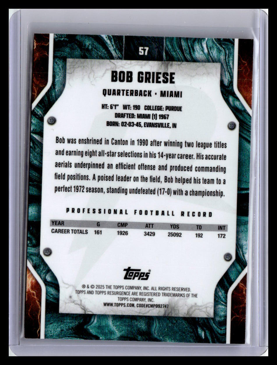 2024 Topps Resurgence #57 Bob Griese