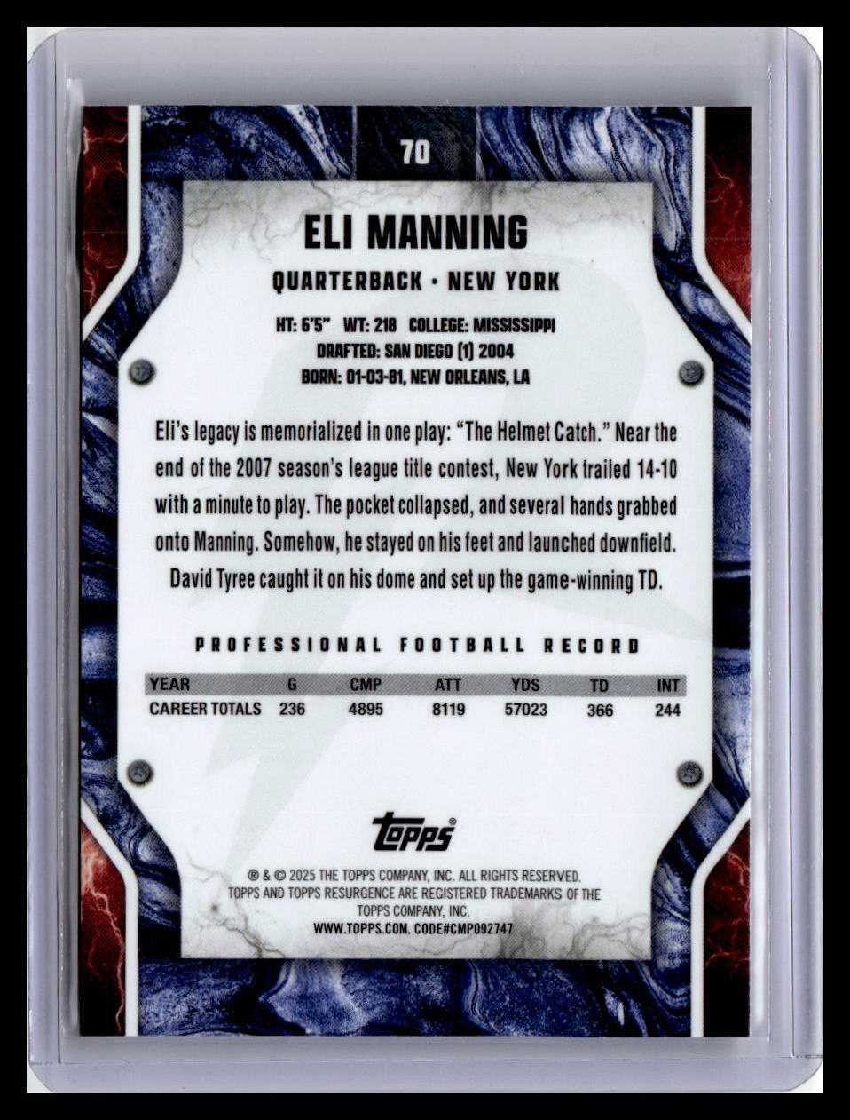 2024 Topps Resurgence #70 Eli Manning