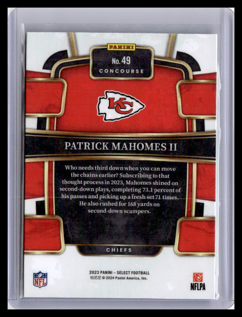 2023 Panini Select #49 Patrick Mahomes II