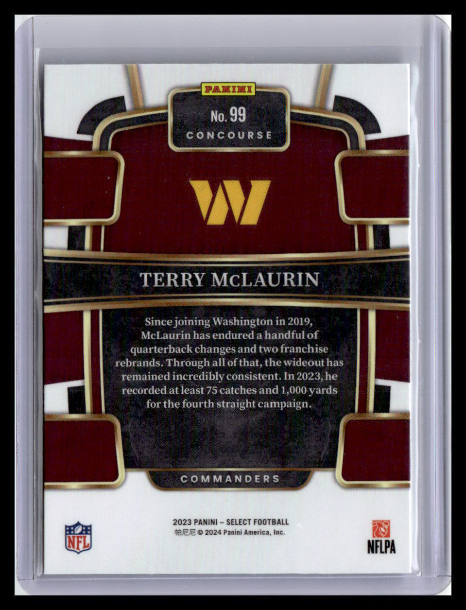 2023 Panini Select #99 Terry McLaurin