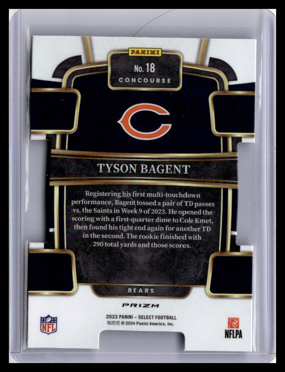 2023 Panini Select #18 Tyson Bagent Silver Prizms Die Cuts