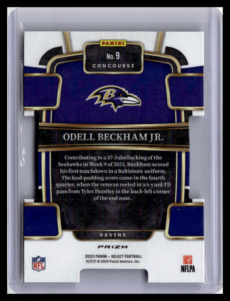 2023 Panini Select #9 Odell Beckham Jr. Black and Red Prizms Die Cuts