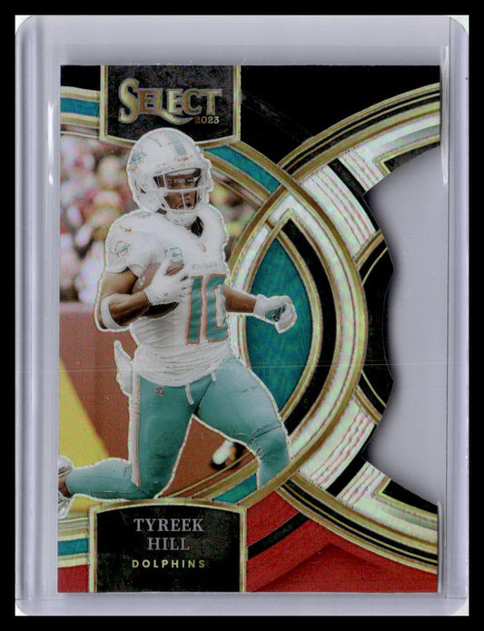 2023 Panini Select #142 Tyreek Hill Black and Red Prizms Die Cuts
