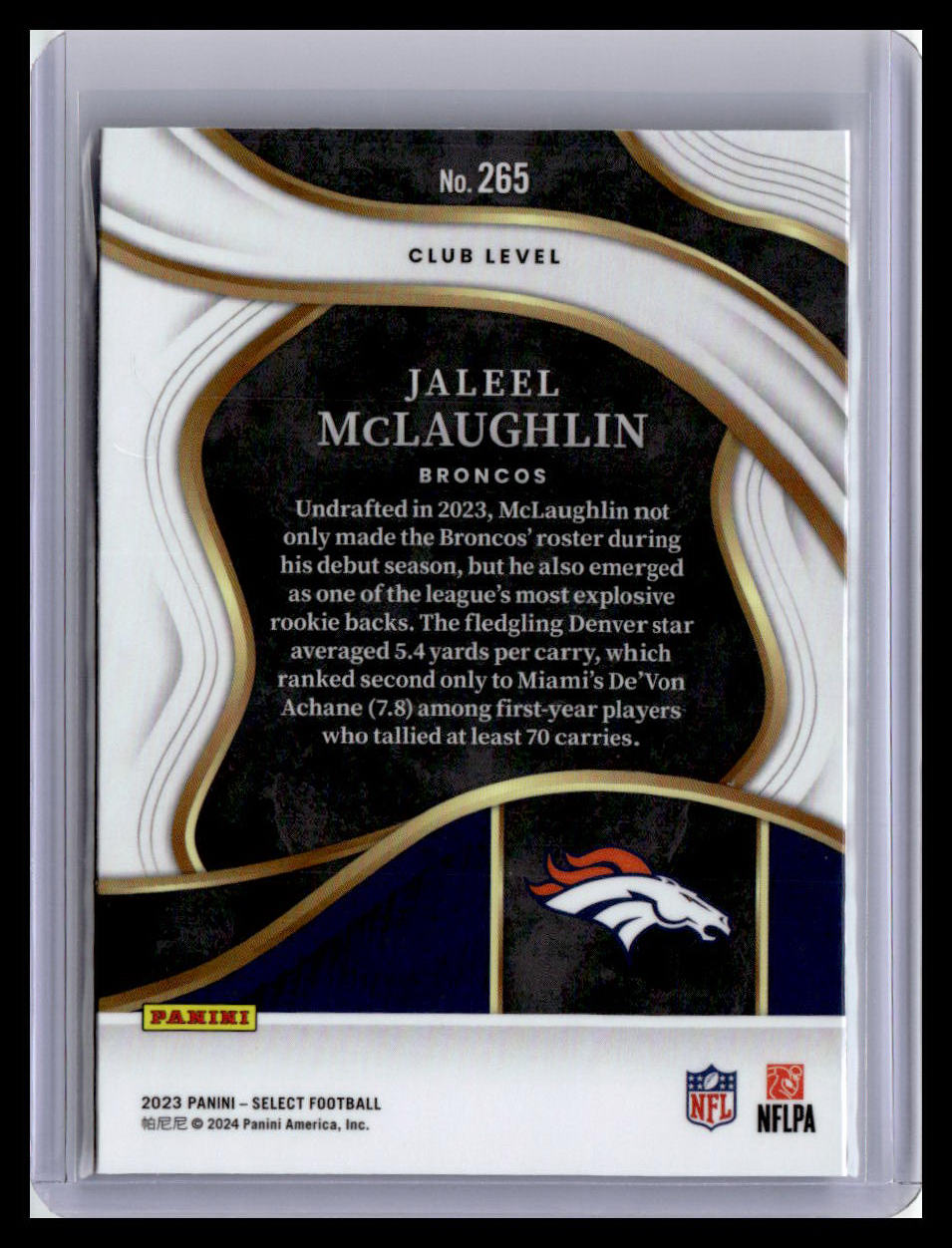 2023 Panini Select #265 Jaleel McLaughlin