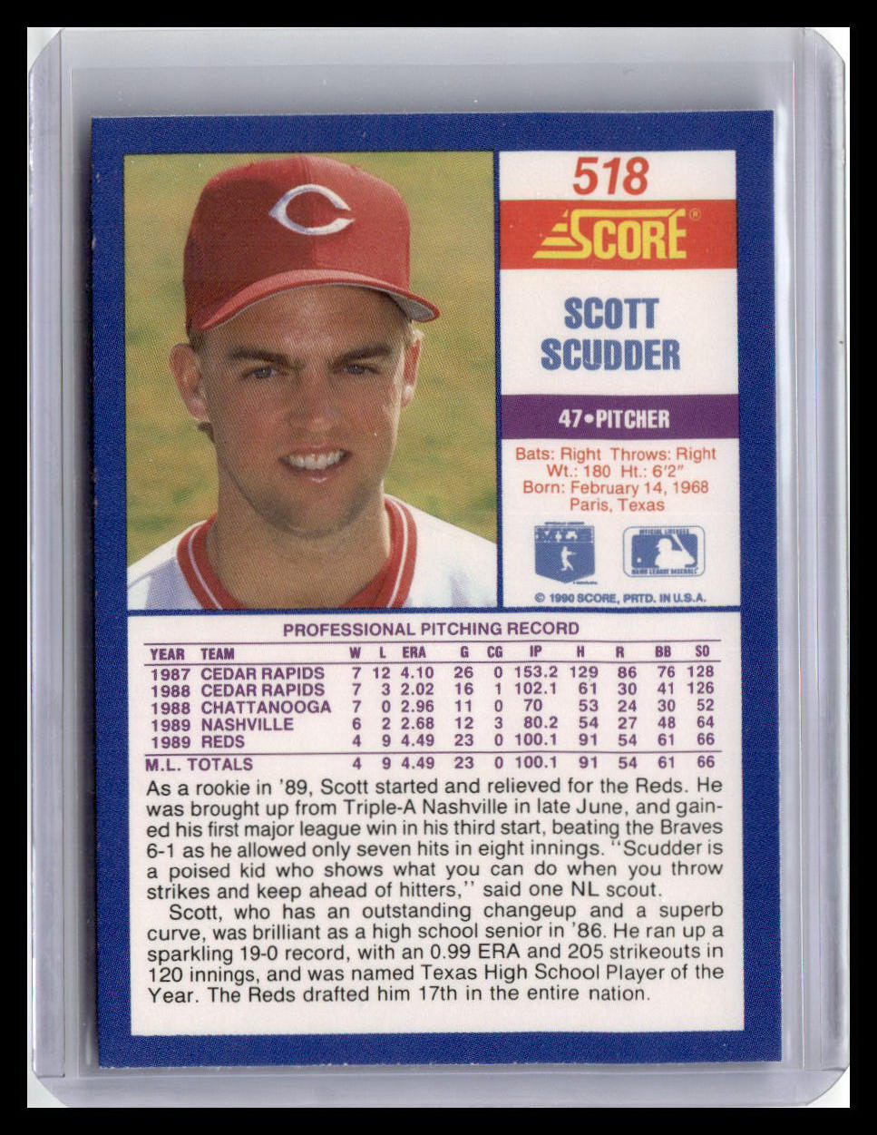 1990 Score #518 Scott Scudder