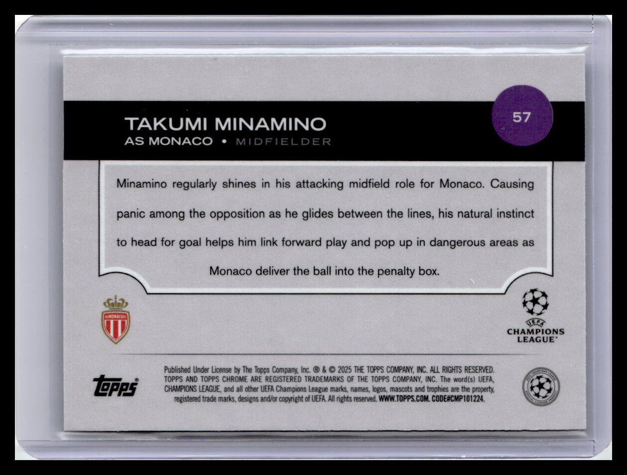 2024-25 Topps Chrome UEFA Club Competitions #57 Takumi Minamino