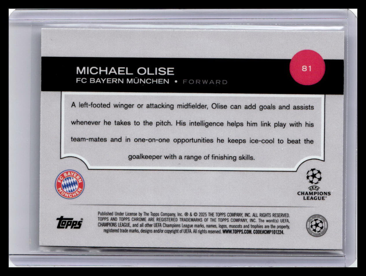 2024-25 Topps Chrome UEFA Club Competitions #81 Michael Olise