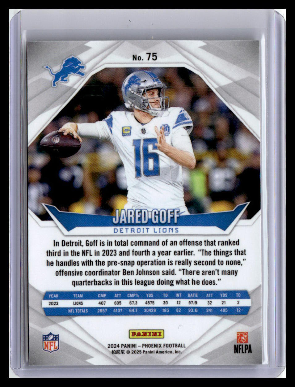 2024 Panini Phoenix #75 Jared Goff Orange