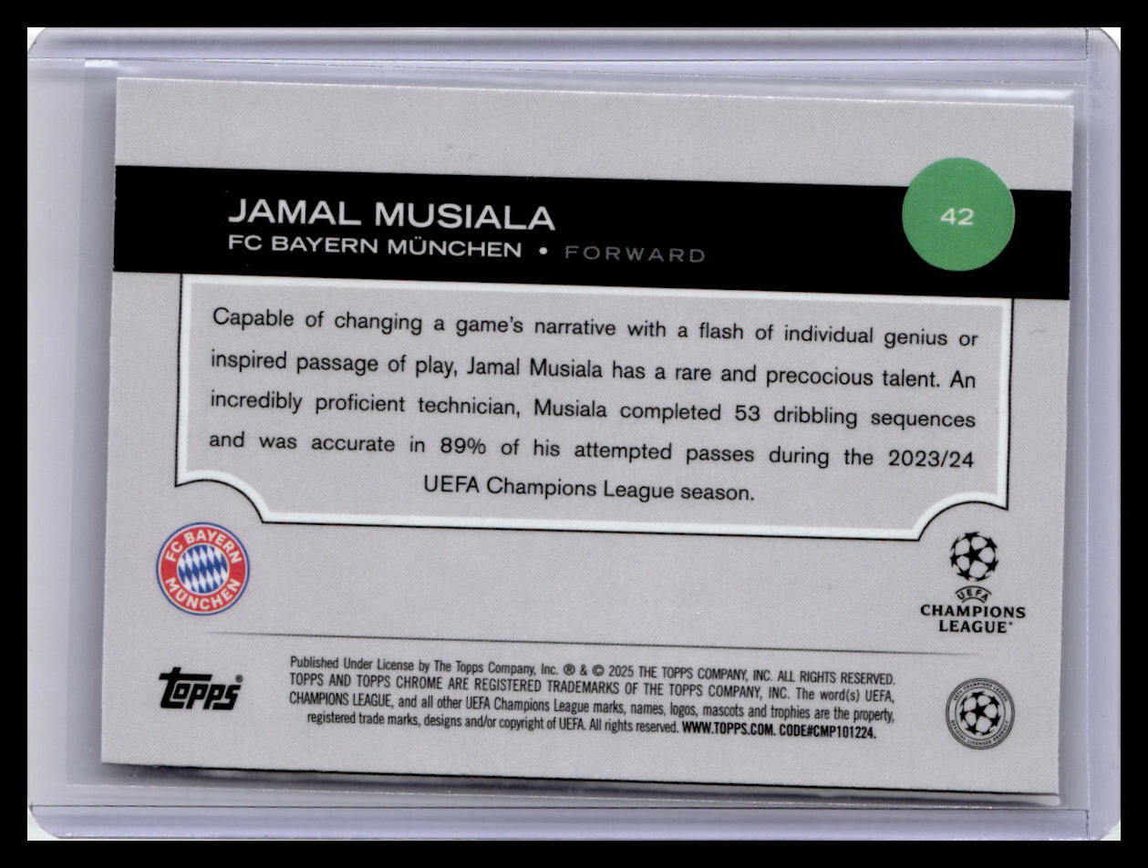 2024-25 Topps Chrome UEFA Club Competitions #42 Jamal Musiala