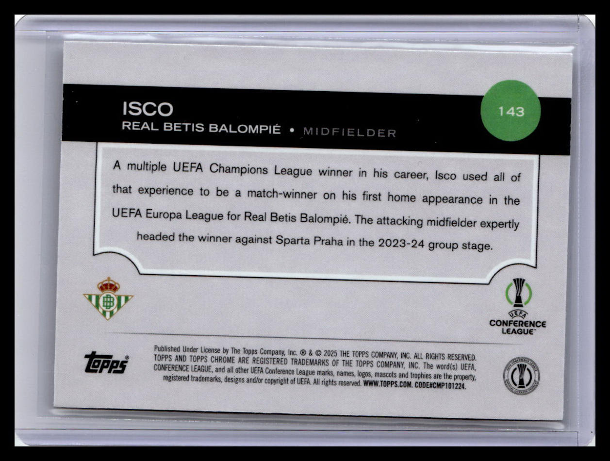 2024-25 Topps Chrome Sapphire Edition UEFA Club Competitions #143 Isco