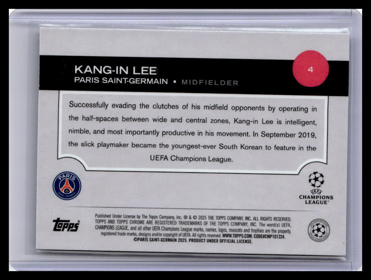 2024-25 Topps UEFA Club Competitions #4 Kang-in Lee Silver Wave Refractor