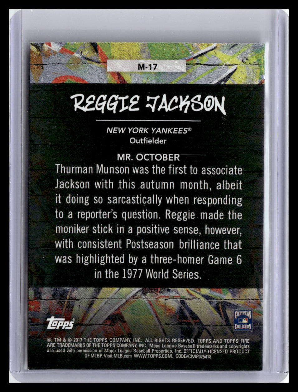 2017 Topps Fire #M-17 Reggie Jackson Monikers