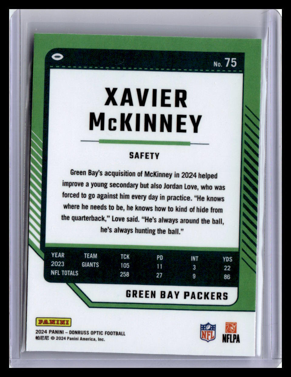 2024 Donruss Optic #75 Xavier McKinney