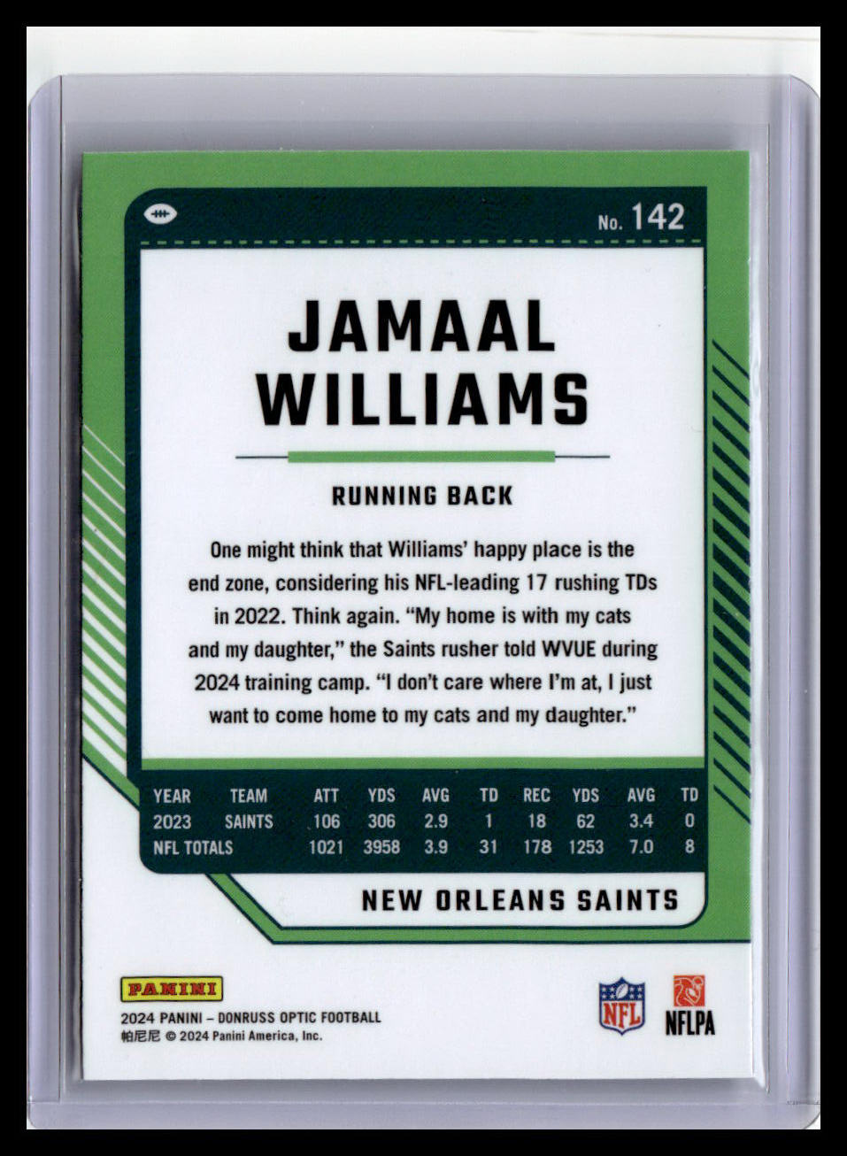 2024 Donruss Optic #142 Jamaal Williams