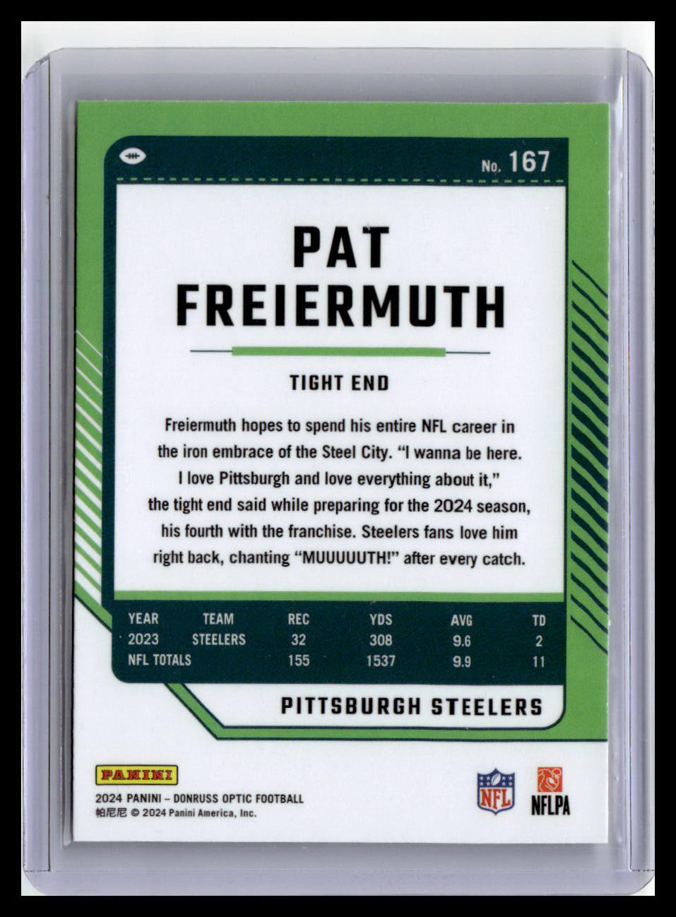 2024 Donruss Optic #167 Pat Freiermuth