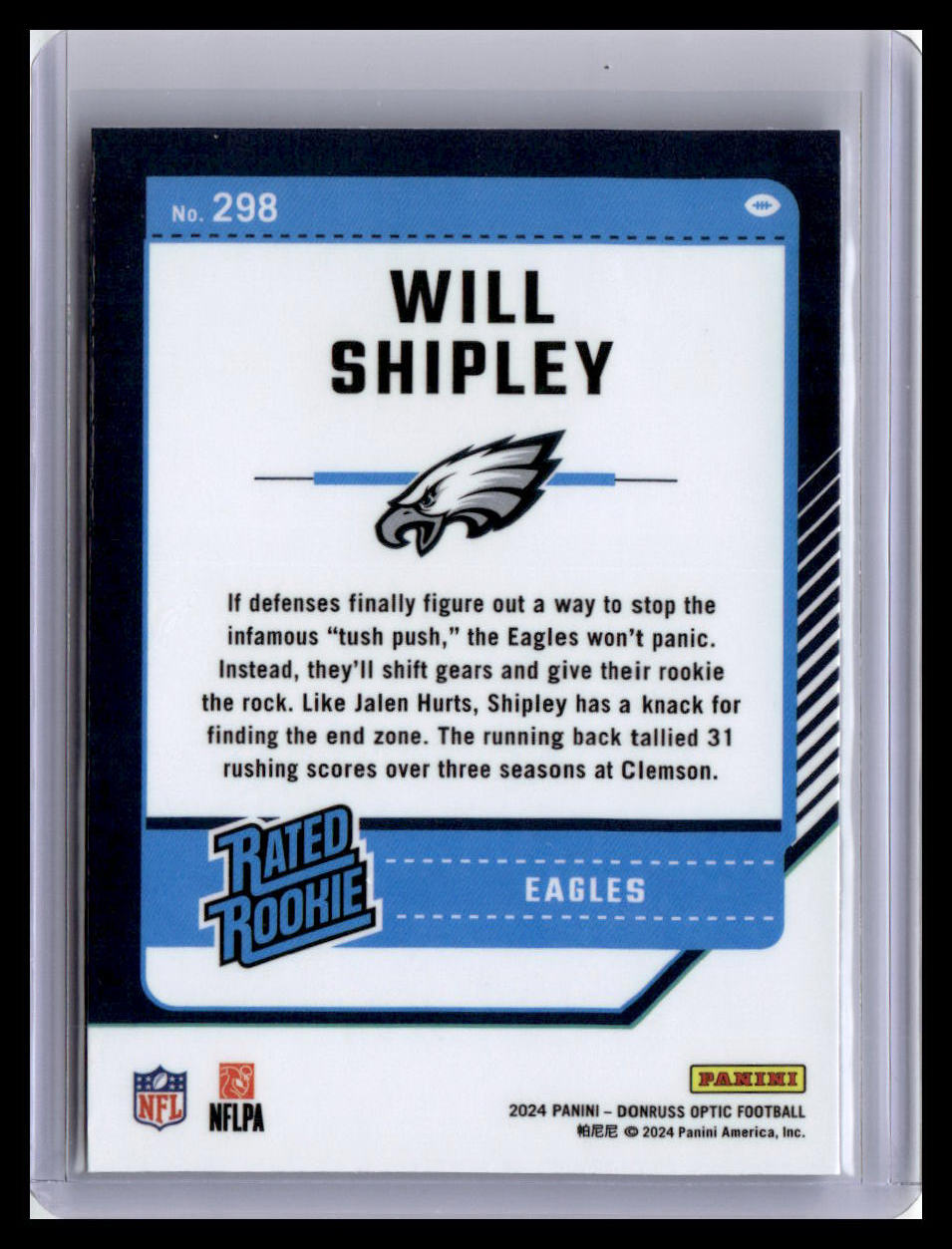 2024 Donruss Optic #298 Will Shipley