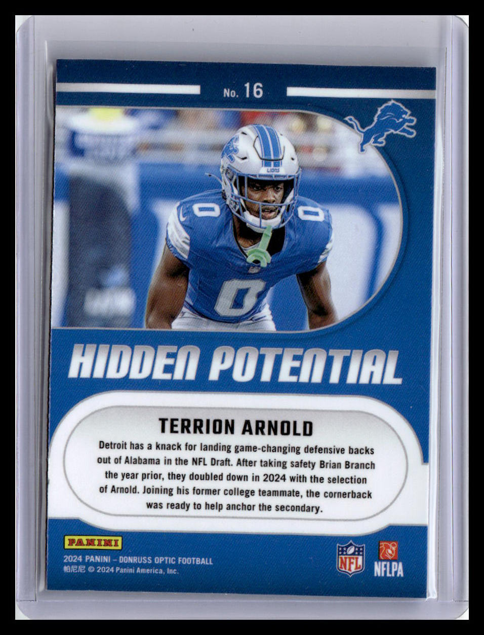 2024 Donruss Optic #16 Terrion Arnold Hidden Potential